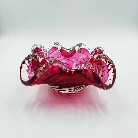 1960s Astonishing Pink Ashtray or Catch-All in Murano Glass - Picture 3 of 8
